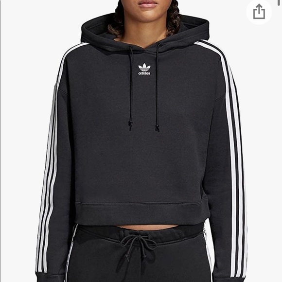 ADIDAS ORIGINALS OVERSIZED CROPPED HOODIE - Picture 1 of 2